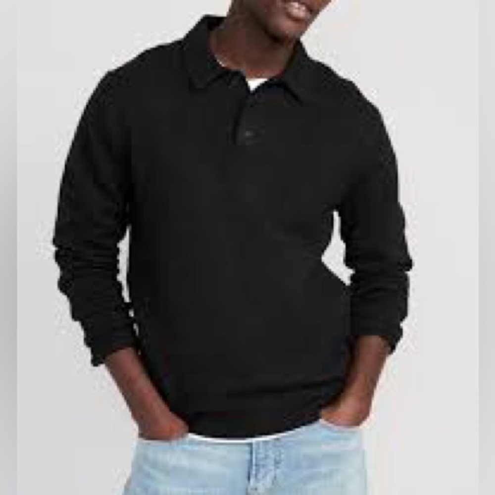 NWT Men's old navy collared Black polo Sweater